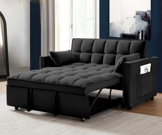 Momspeace Futon Sofa Bed in a living room.