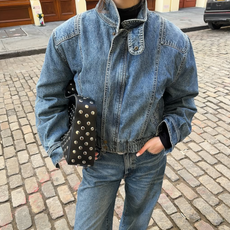 woman wearing denim on denim outfit fall 2025