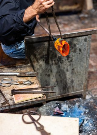 Glass blowers in Murano