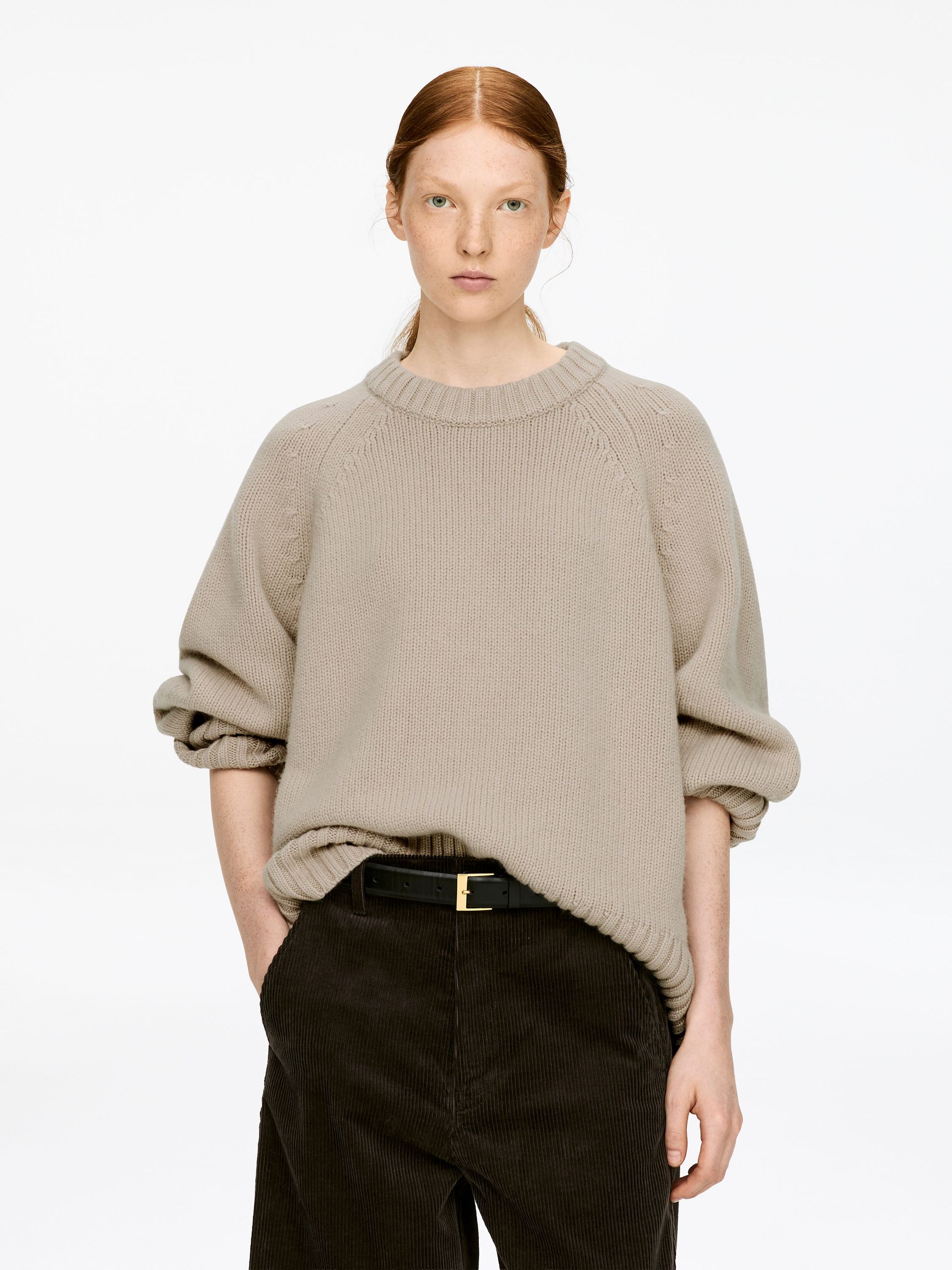 Chunky Pure Cashmere Jumper ​ – Beige – Women – Arket Gb