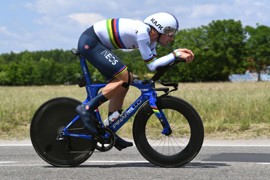 MILAN ITALY MAY 30 Filippo Ganna of Italy and Team INEOS Grenadiers during the 104th Giro dItalia 2021 Stage 21 a 303km Individual Time Trial stage from Senago to Milano ITT UCIworldtour girodiitalia Giro on May 30 2021 in Milan Italy Photo by Tim de WaeleGetty Images