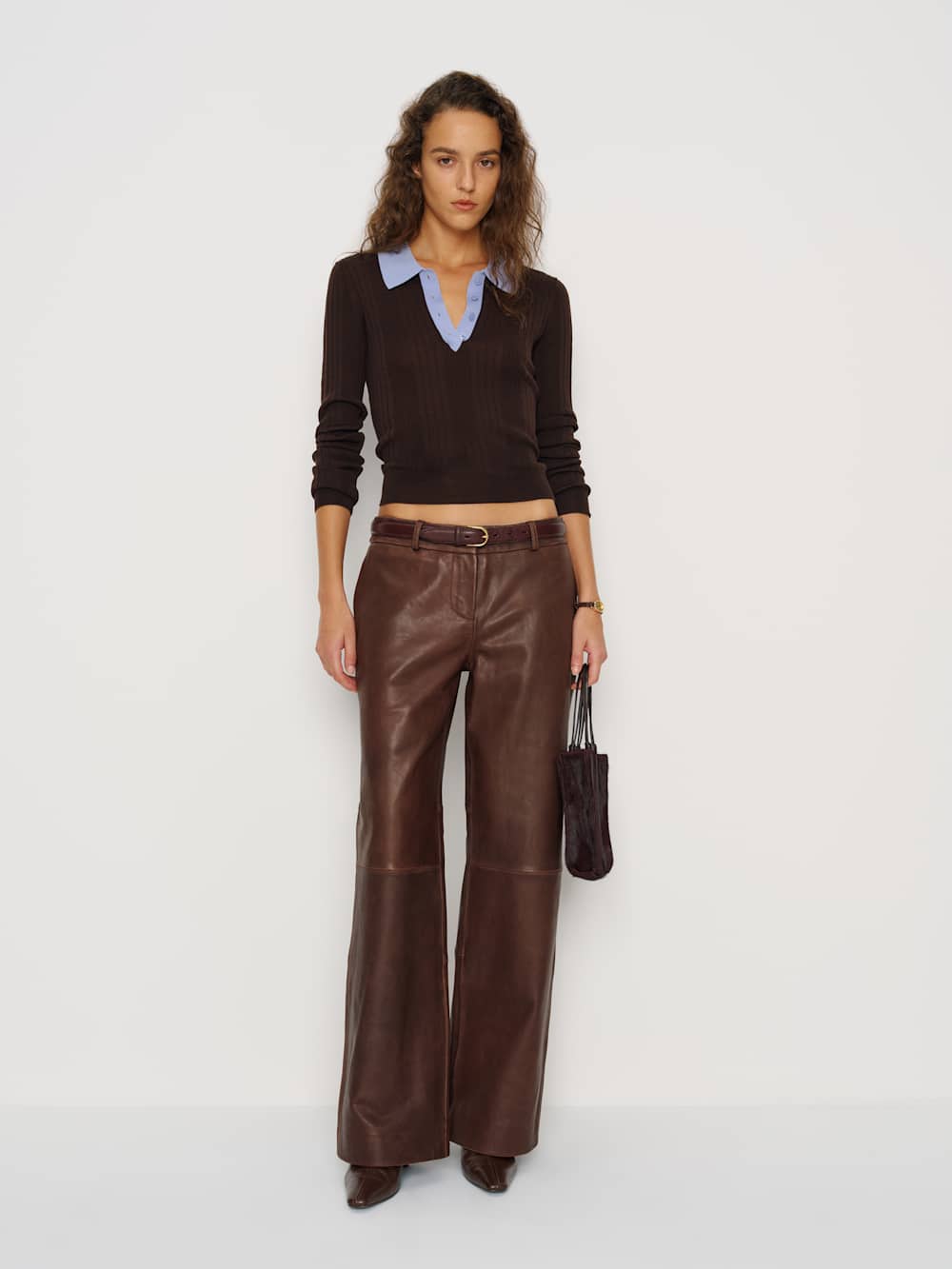 Veda Gisele Low Rise Leather Pant