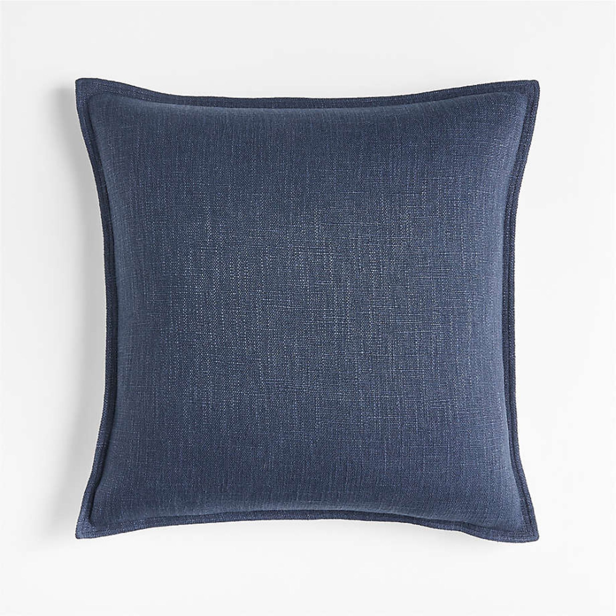 Indigo 20x20 Organic Laundered Linen Throw Pillow Cover