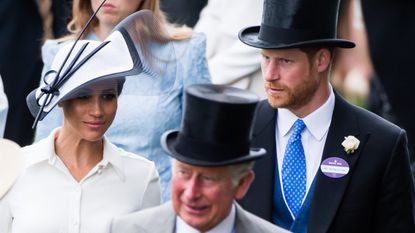 Meghan, Duchess of Sussex, Prince Charles, Prince of Wales and Prince Harry, Duke of Sussex attend Royal Ascot Day 1 at Ascot Racecourse on June 19, 2018 in Ascot, United Kingdom