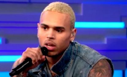 After conducting a tense interview about his new album as well as his 2009 domestic-violence arrest, Chris Brown trashed the ABC dressing room and stormed off.