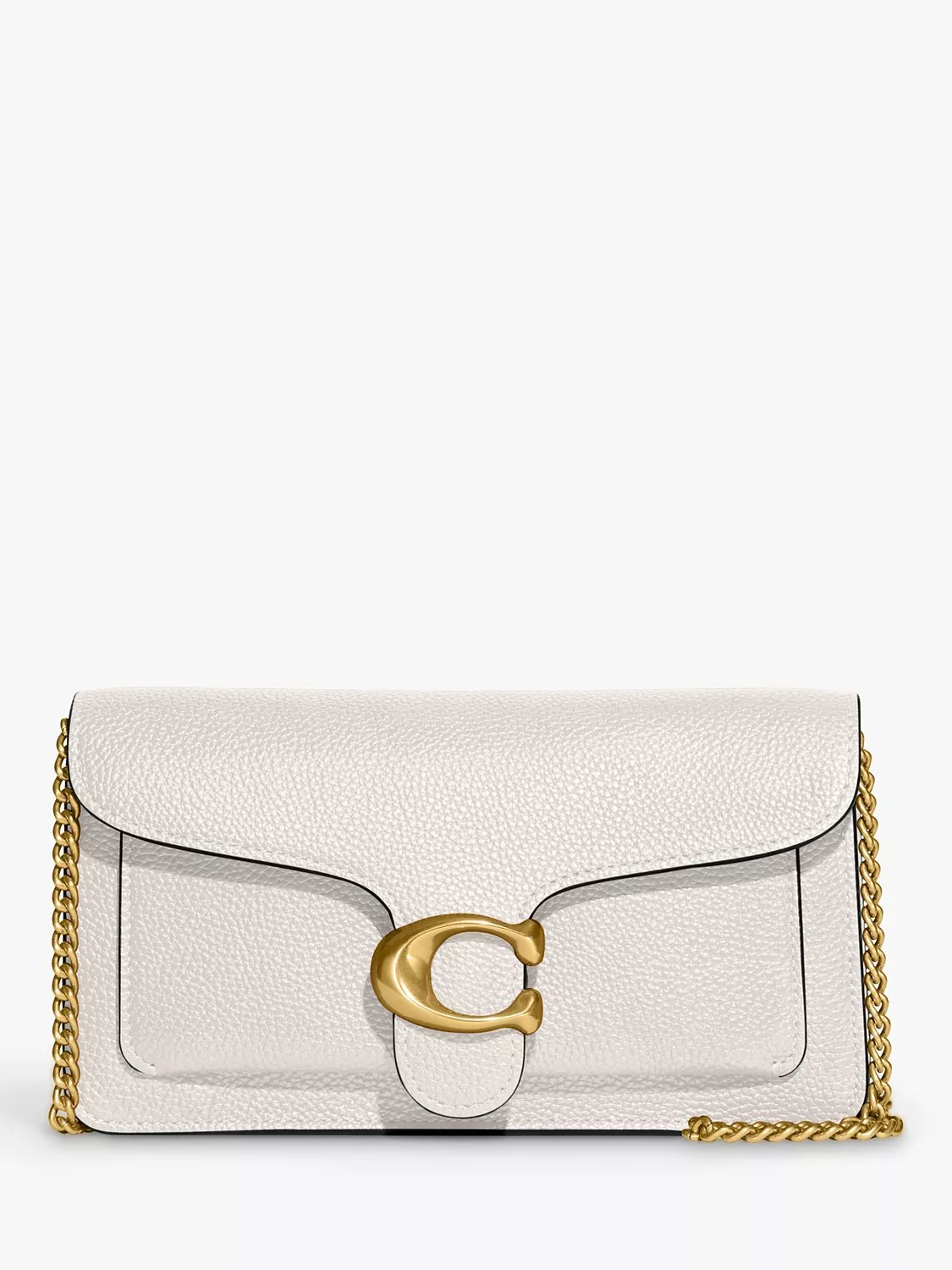 Coach Tabby Gold Chain Strap Leather Clutch Bag