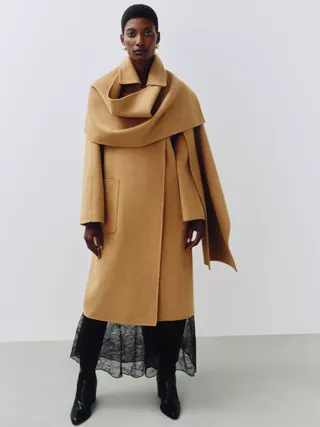 John Lewis Wrap Front Coat, Camel