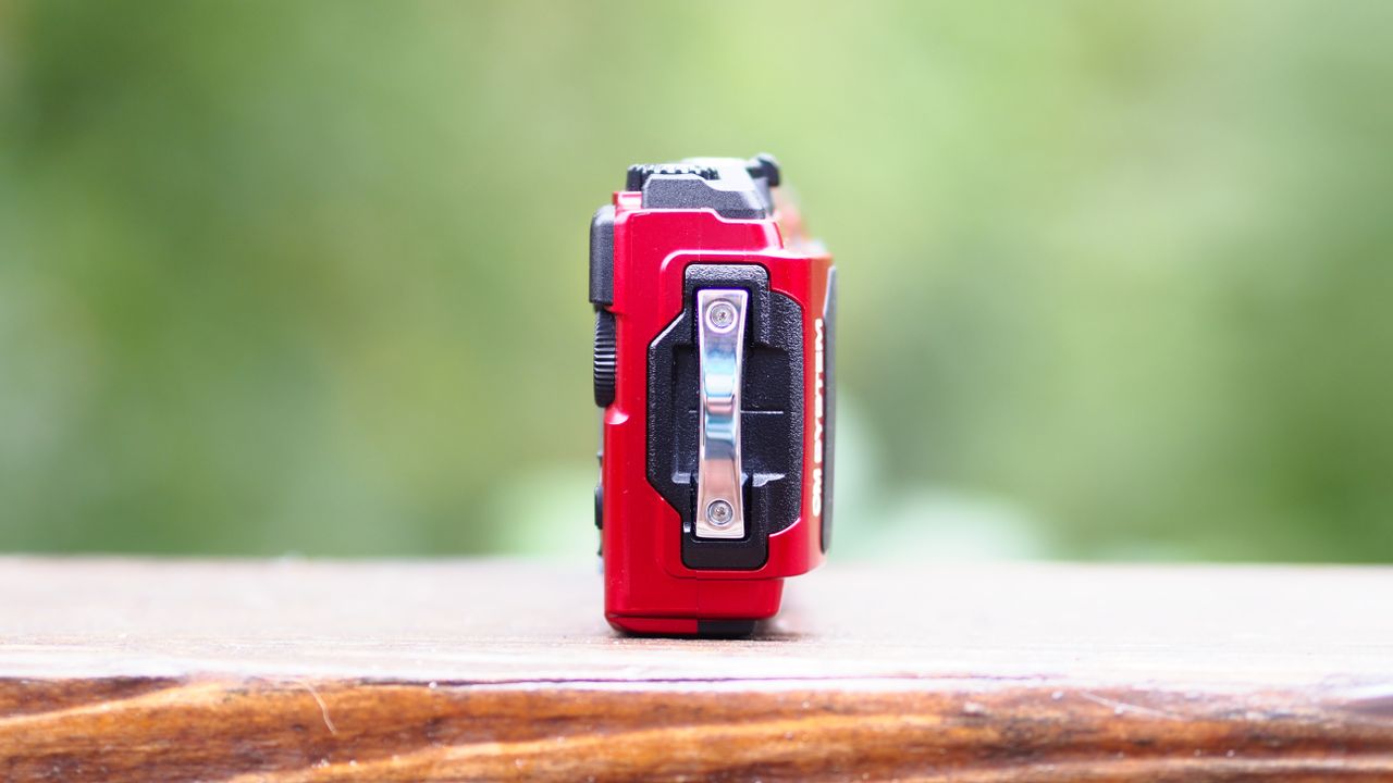 A red OM System Tough TG-7