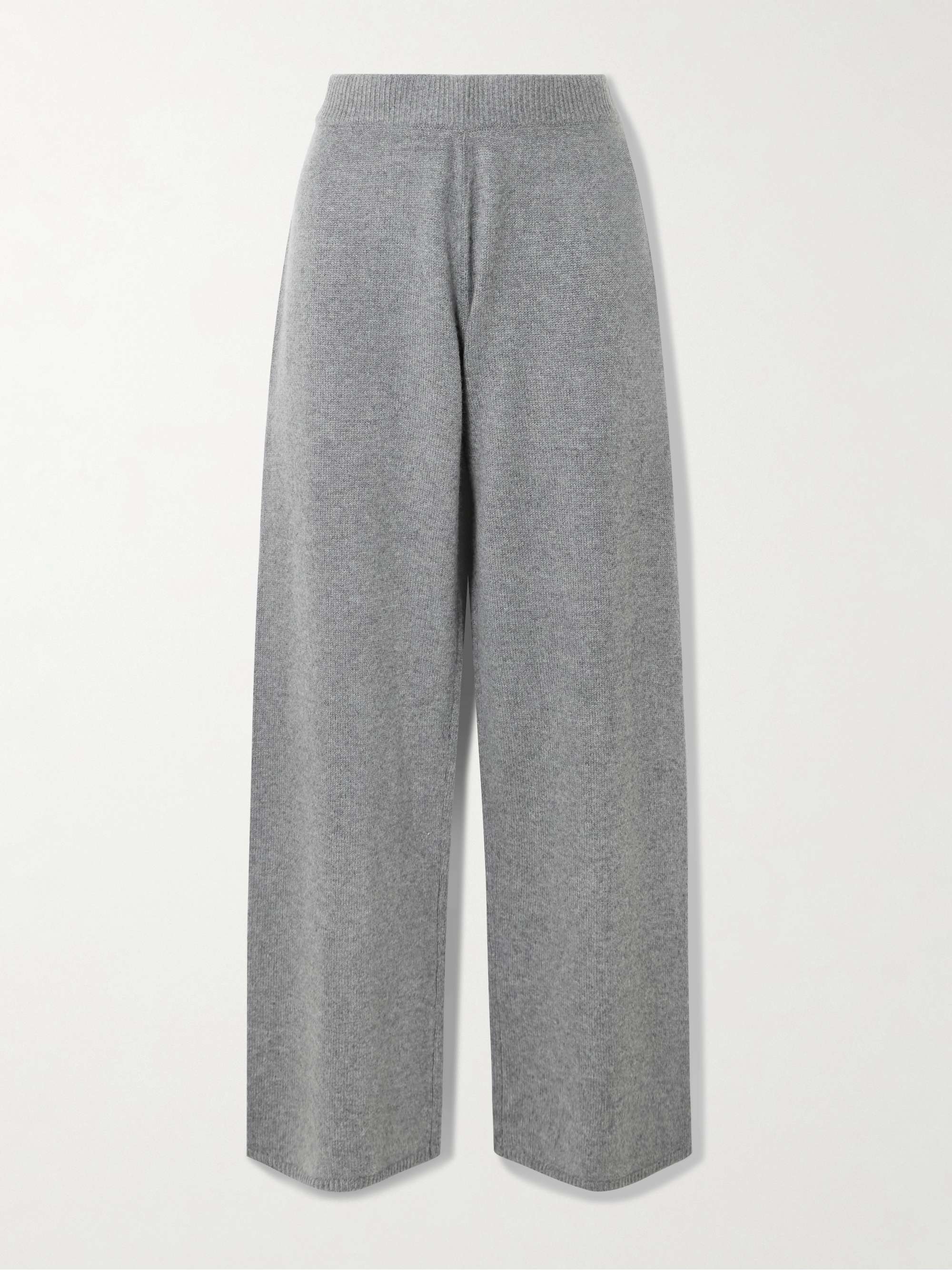 Cashmere Wide-Leg Pants - Dark Heather Gray