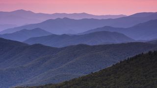 Great smoky mountains at dusk