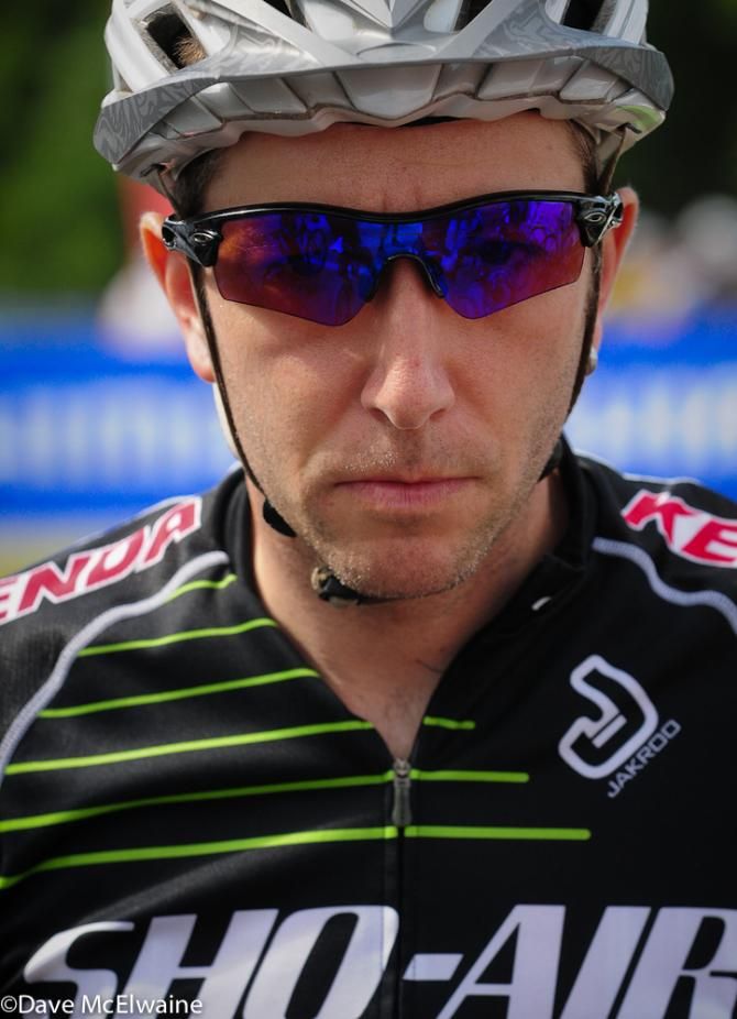 Jeremiah Bishop (Sho-Air Cannondale) is generally all business at the start of a race