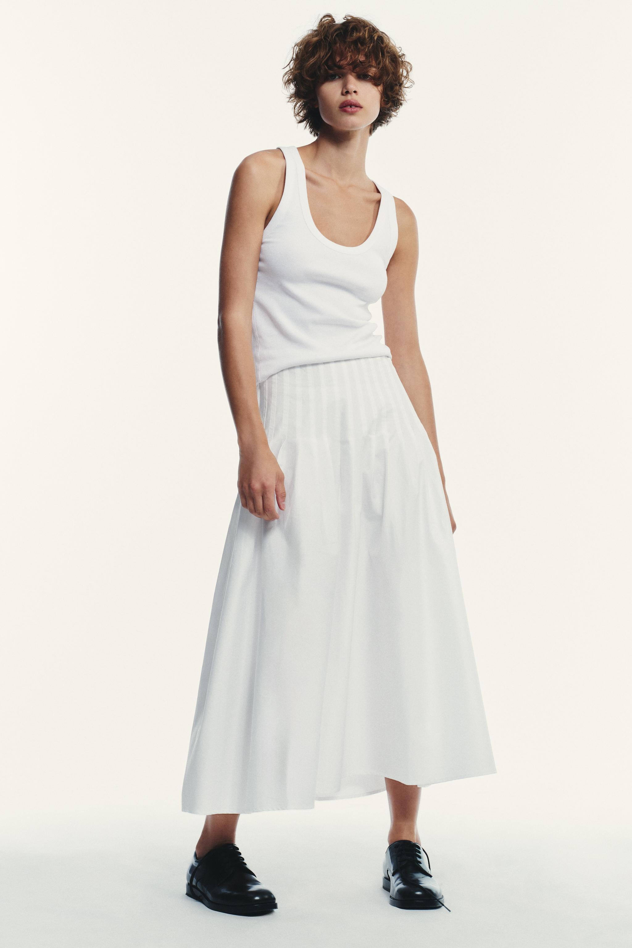 Pleated Midi Skirt