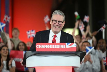 Keir Starmer celebrating election win