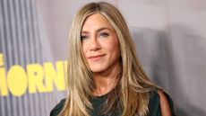Jennifer Aniston is pictured wearing a black dress at the EMMY FYC Screening for Apple TV's "The Morning Show" Season 4 at DGA Theater Complex on June 07, 2026, in Los Angeles, California.