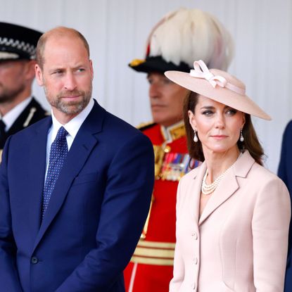 The Prince and Princess of Wales attend the formal welcome for French President Emmanuel Macron in 2025