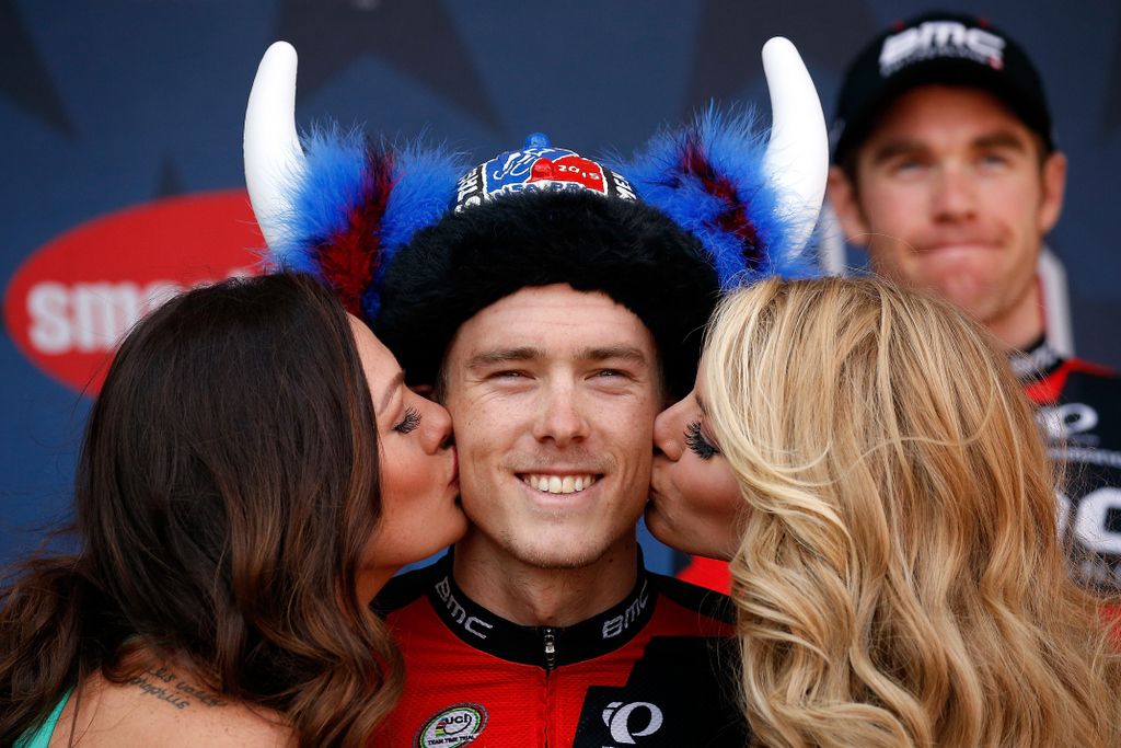 Rohan Dennis is all smiles on the podium