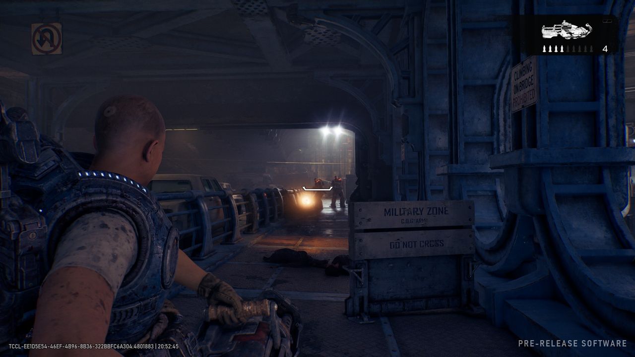 A screenshot from our Gears of War E-Day hands-on built on PC.