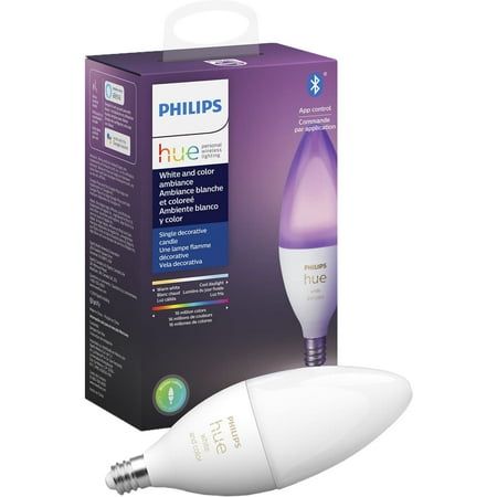 E12 LED smart bulb, White and color ambiance