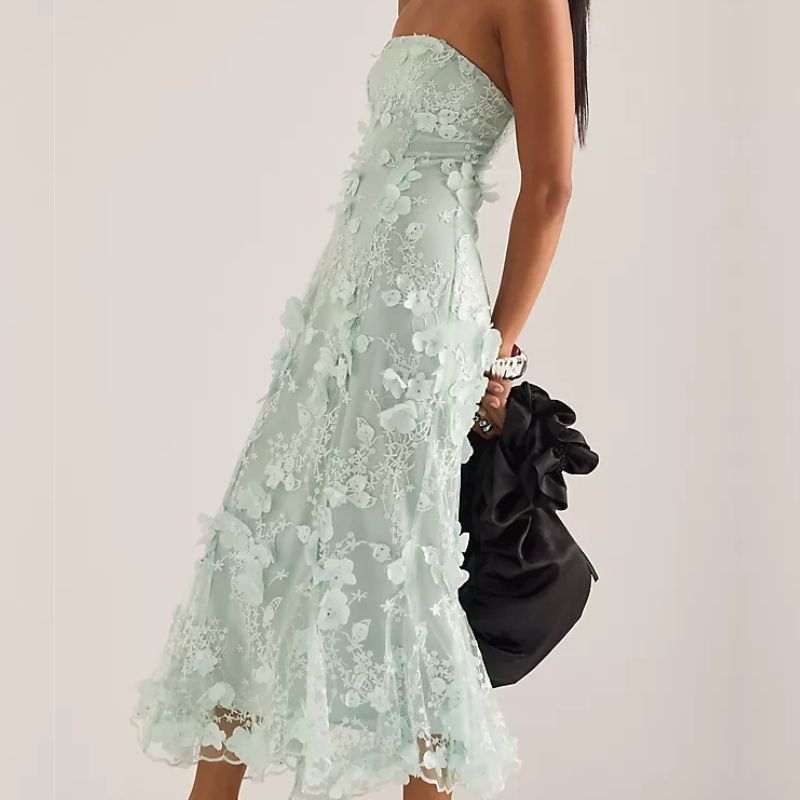 Anthropologie, mint green embellished gown