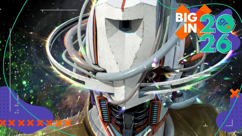 Key art showing Romeo from Romeo is a Dead Man wearing a robotic helmet