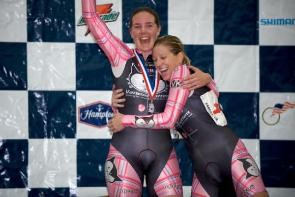 Anna Lang and Jen Reither took home the women's madison win.