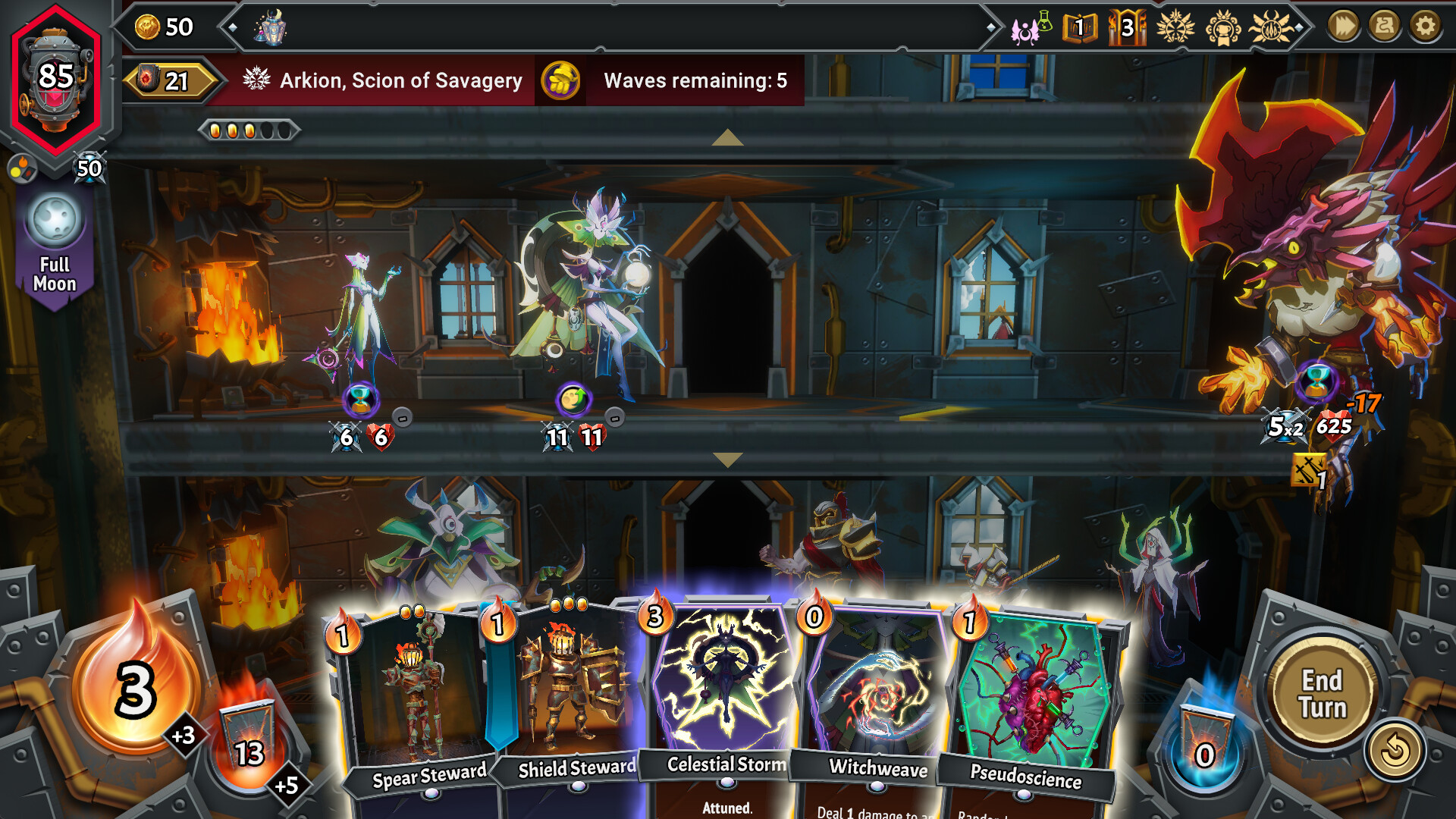 Monster Train 2 screenshot showcasing a whole bunch of cards and mechanics