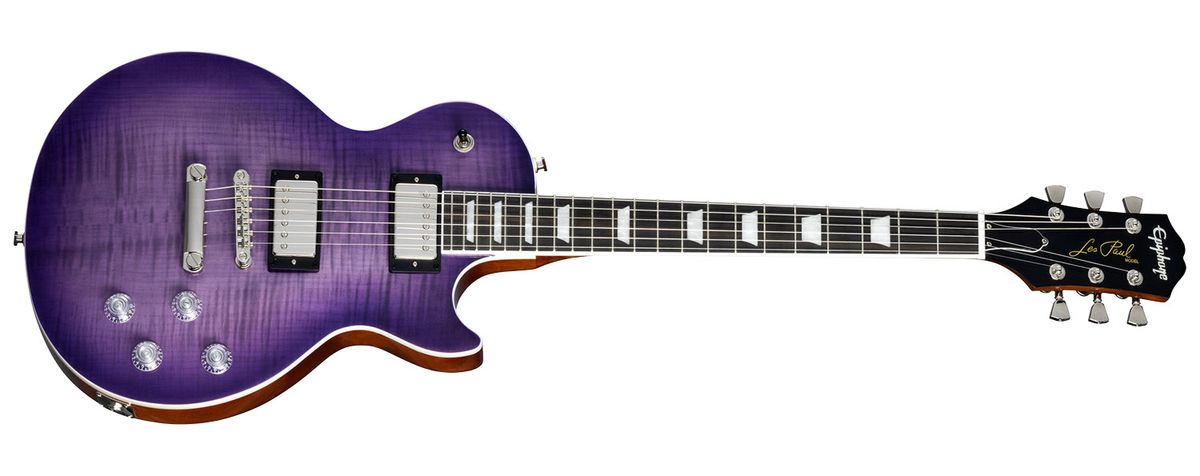 Epiphone Modern Figured Les Paul in new for 2024 finishes, Mojave Burst and Purple Burst