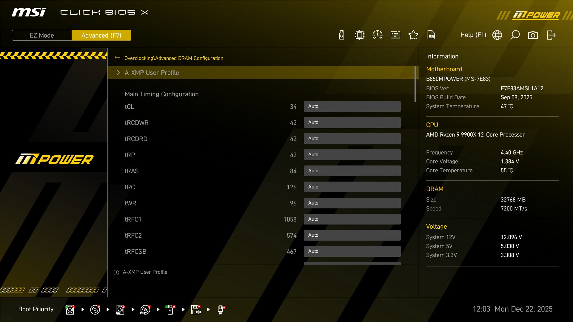 MSI B850 MPower - BIOS images