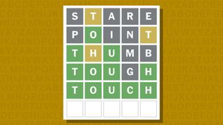 Wordle answer for game 916 on a yellow background