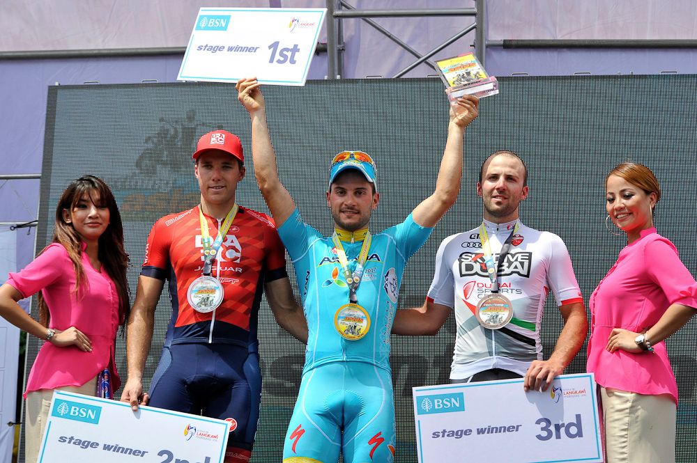 Brenton Jones and Andrea Guardini at the 2016 Tour de Langkawi