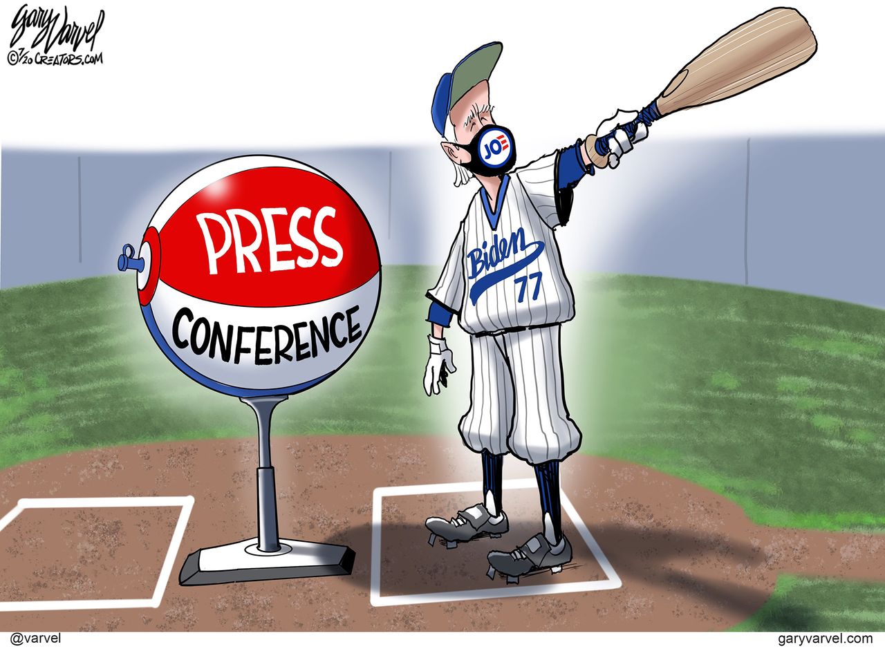 Political Cartoon U.S. Biden press conference