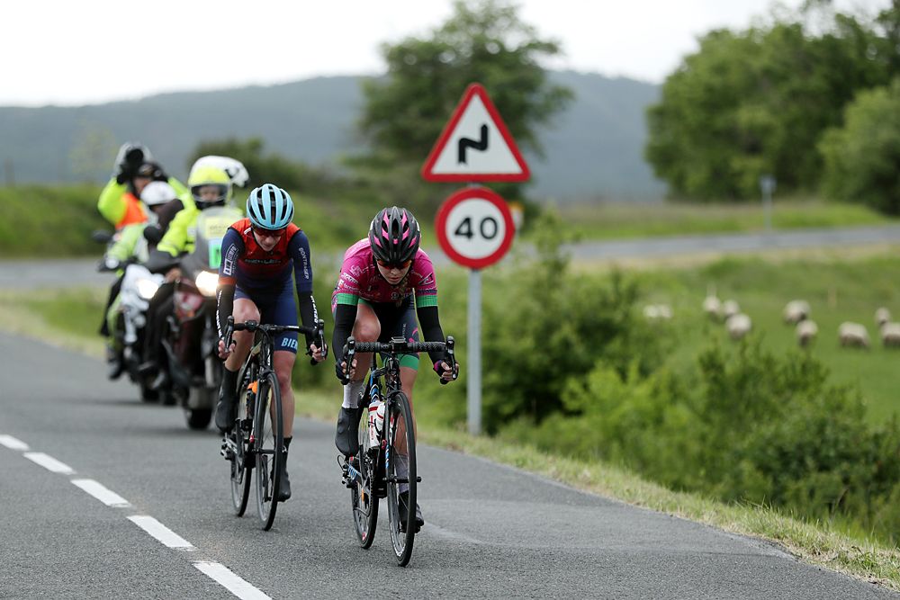 Nicole Steigenga of The Netherlands and Team Bepink / Roos Hoogeboom of The Netherlands and Team Biehler Pro Cycling / during the 32nd Women WT Emakumeen