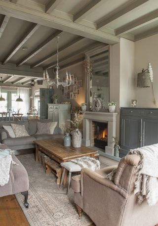 Dutch living room with vintage furniture
