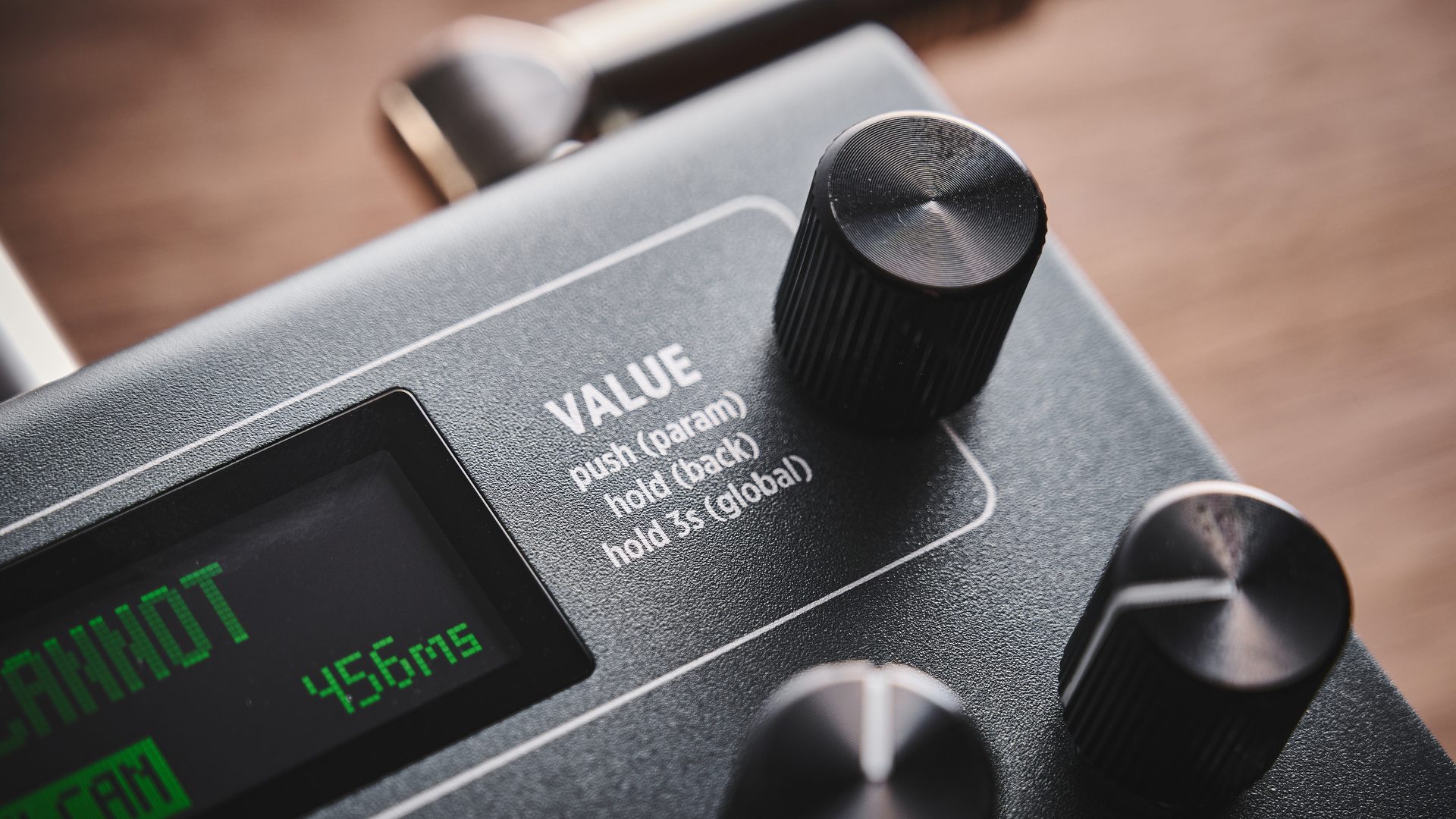 The value knob on the Strymon TimeLine MX delay pedal