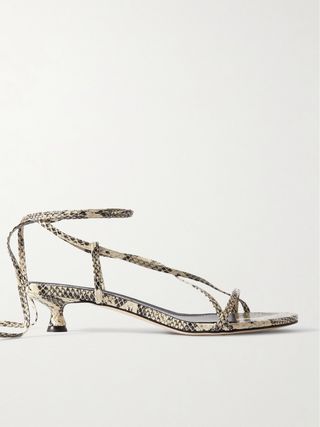 Paige Snake-Effect Leather Sandals
