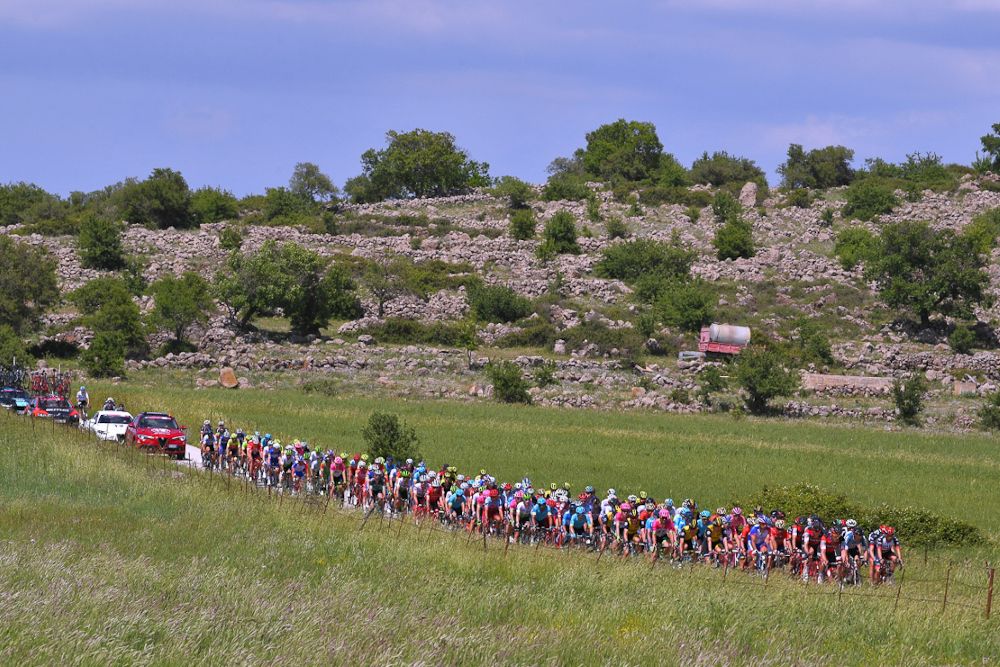 The peloton during stage 4 at the Giro d'Italia