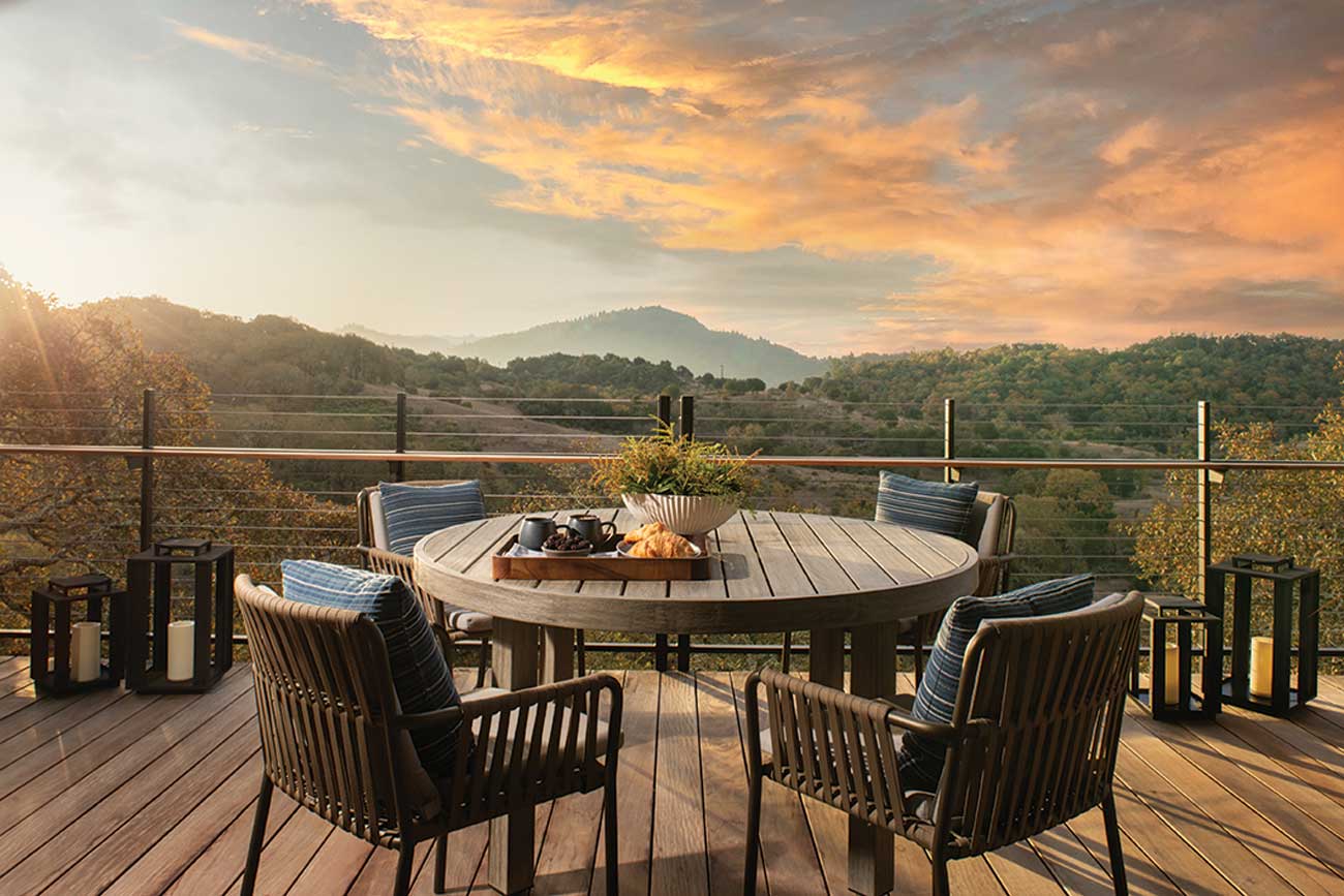 Outdoor table and chairs at Montage Healdsburg