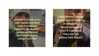 Yellow text on Tiktok