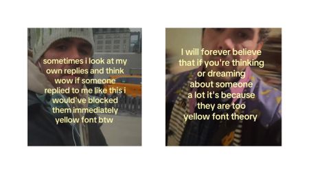 Yellow text on Tiktok