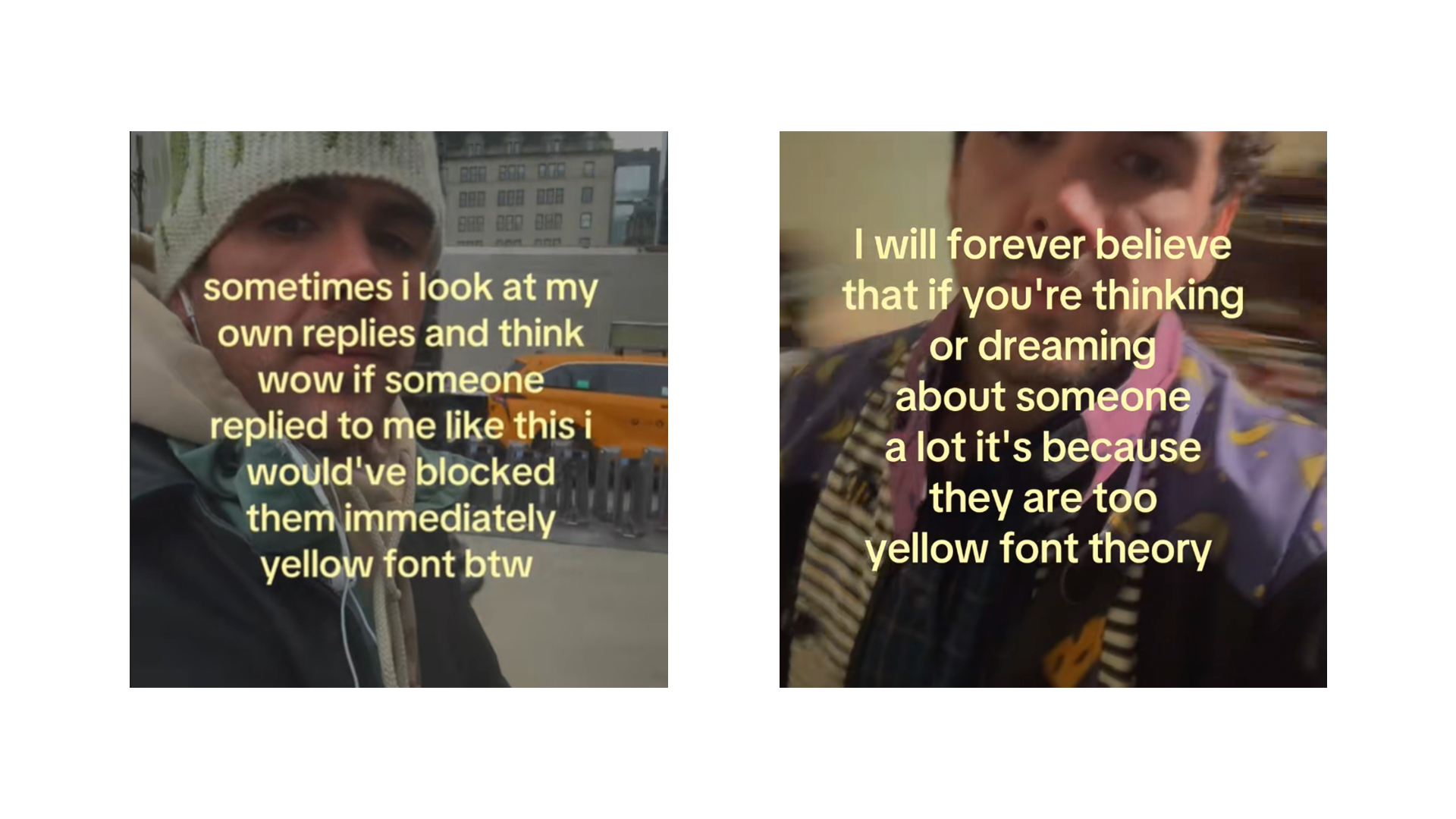 Yellow text on Tiktok