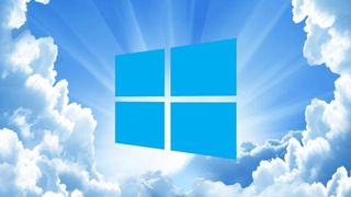 Windows logo in sky