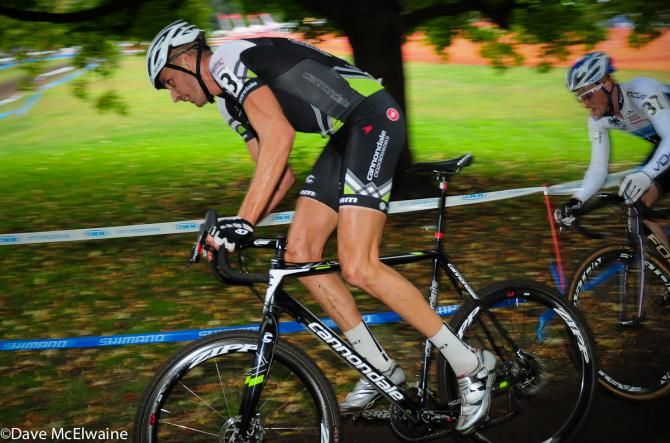 Ryan Trebon (Cannondale Cyclocrossworld.com) in a wooded part of the course