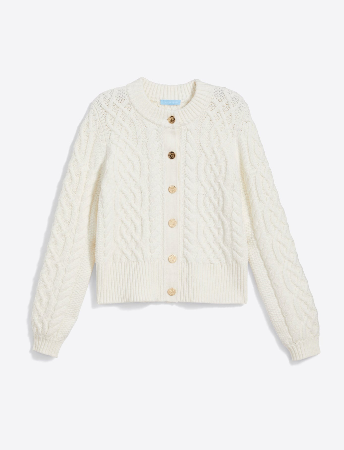 cable knit cream cardigan with buttons