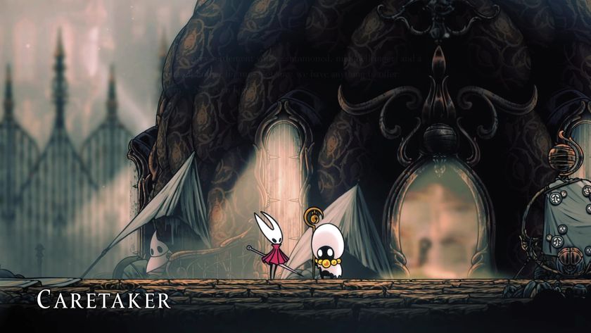 Hornet talks with Caretaker in Silksong