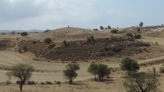 A view of the ancient burial mound in Cyprus.