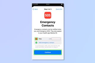 A screenshot showing how to perform an emergency rest on iPhone