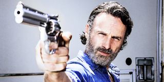 rick pointing gun the walking dead