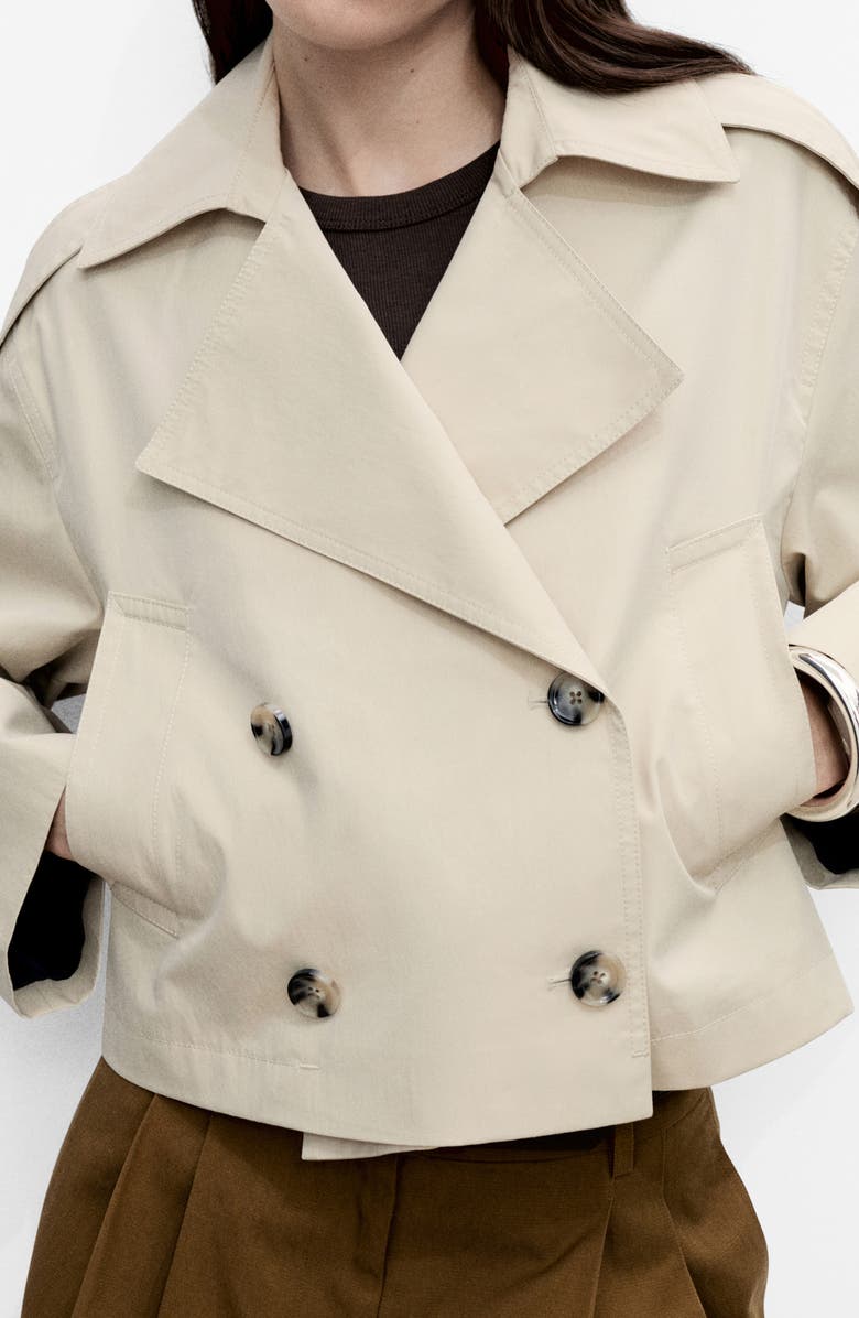 Double Breasted Crop Trench Coat