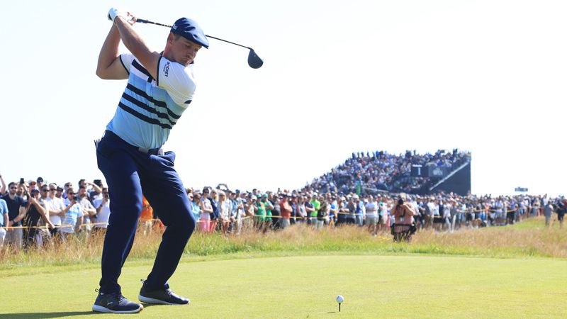 Bryson DeChambeau hits a drive