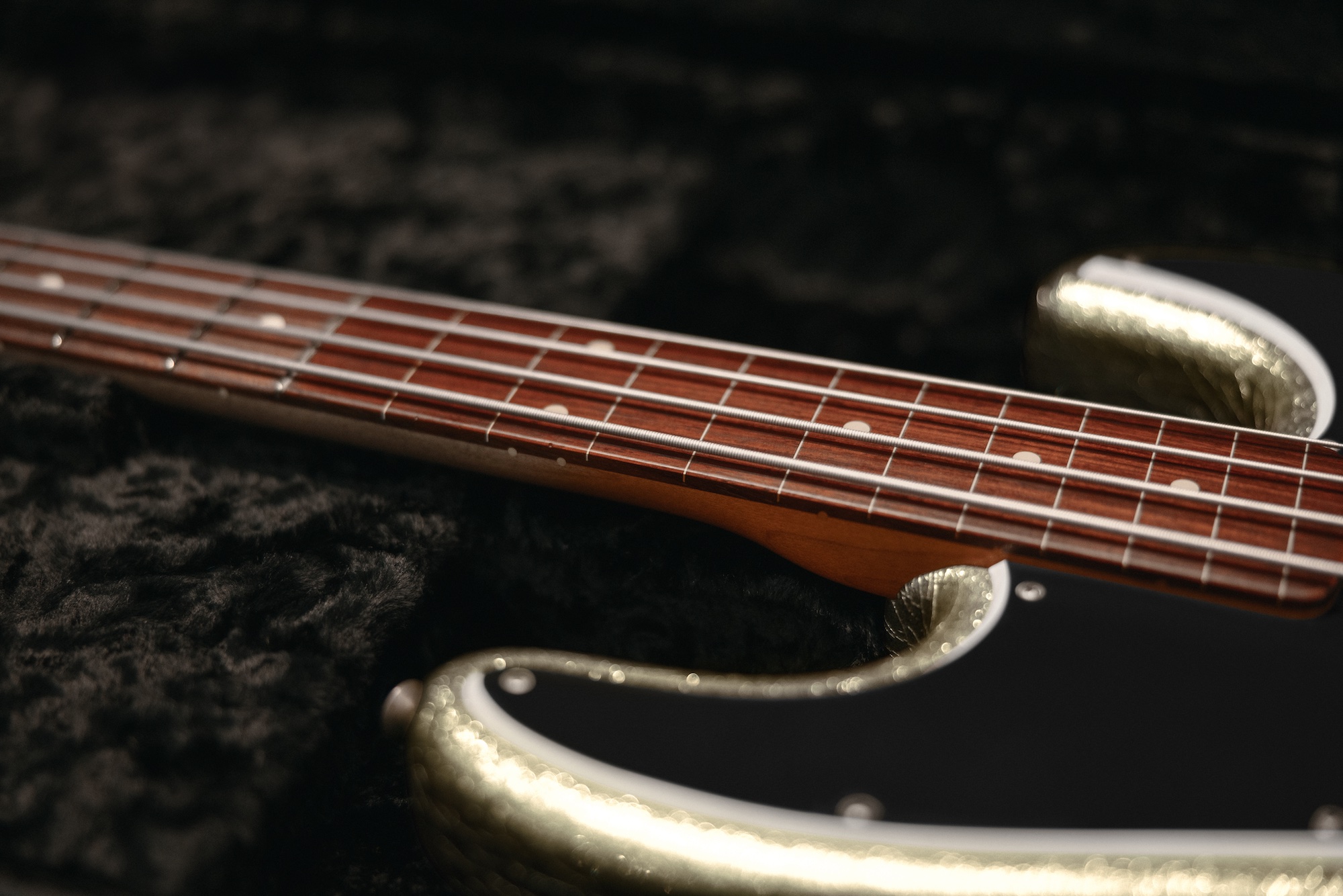 The new Fender Limited Edition Masterbuilt Adrian Younge Jazz Bass, shot up-close from multiple angles